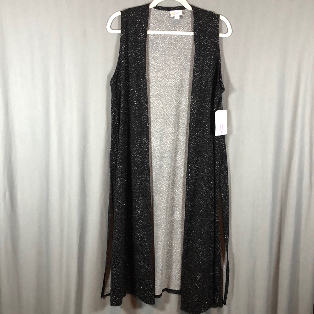 Lularoe NWT Black w/White Dot Joy - Vest/Cover Up - Sz M